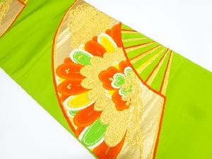 アンティーク 扇面に笠松模様織り出し袋帯(材料)